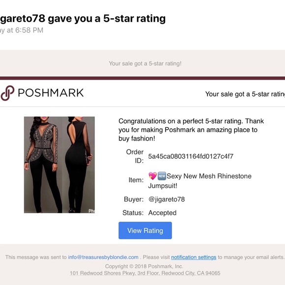 LAST ONE Rated 5⭐️ New Mesh Rhinestone Jumpsuit! - Picture 8 of 8